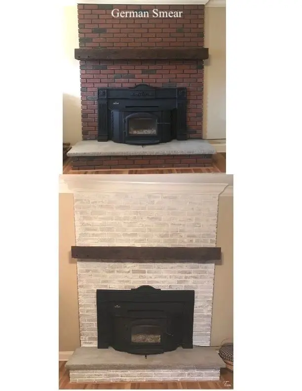 Before and After Painted Fireplace