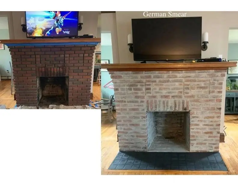 Photo of Before and After Painted Fireplace