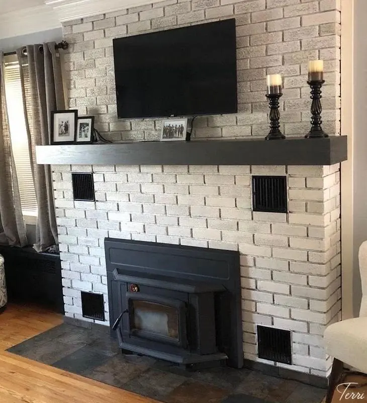 White Wash Fireplace Brick
