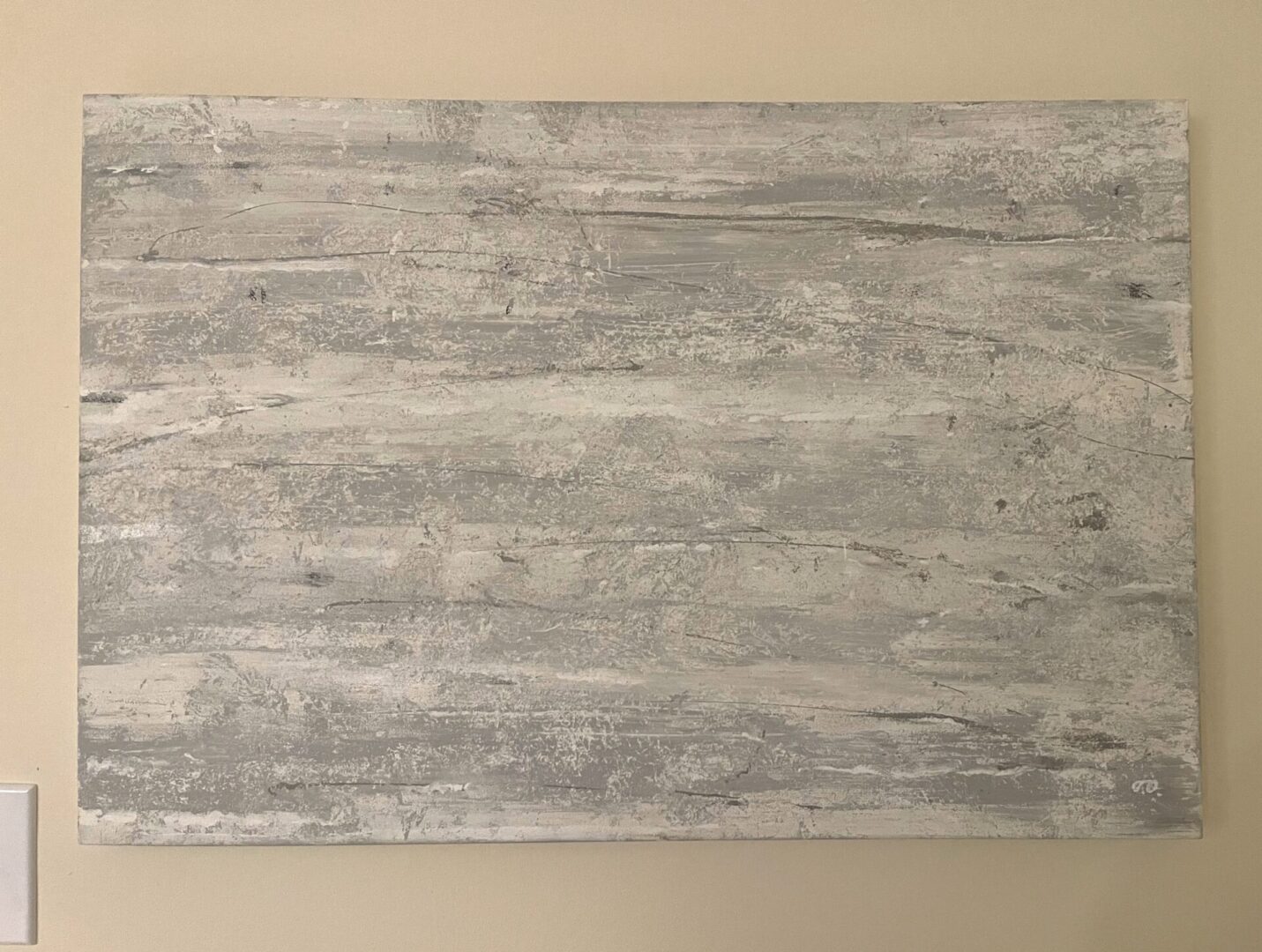 Abstract gray textured wall art.