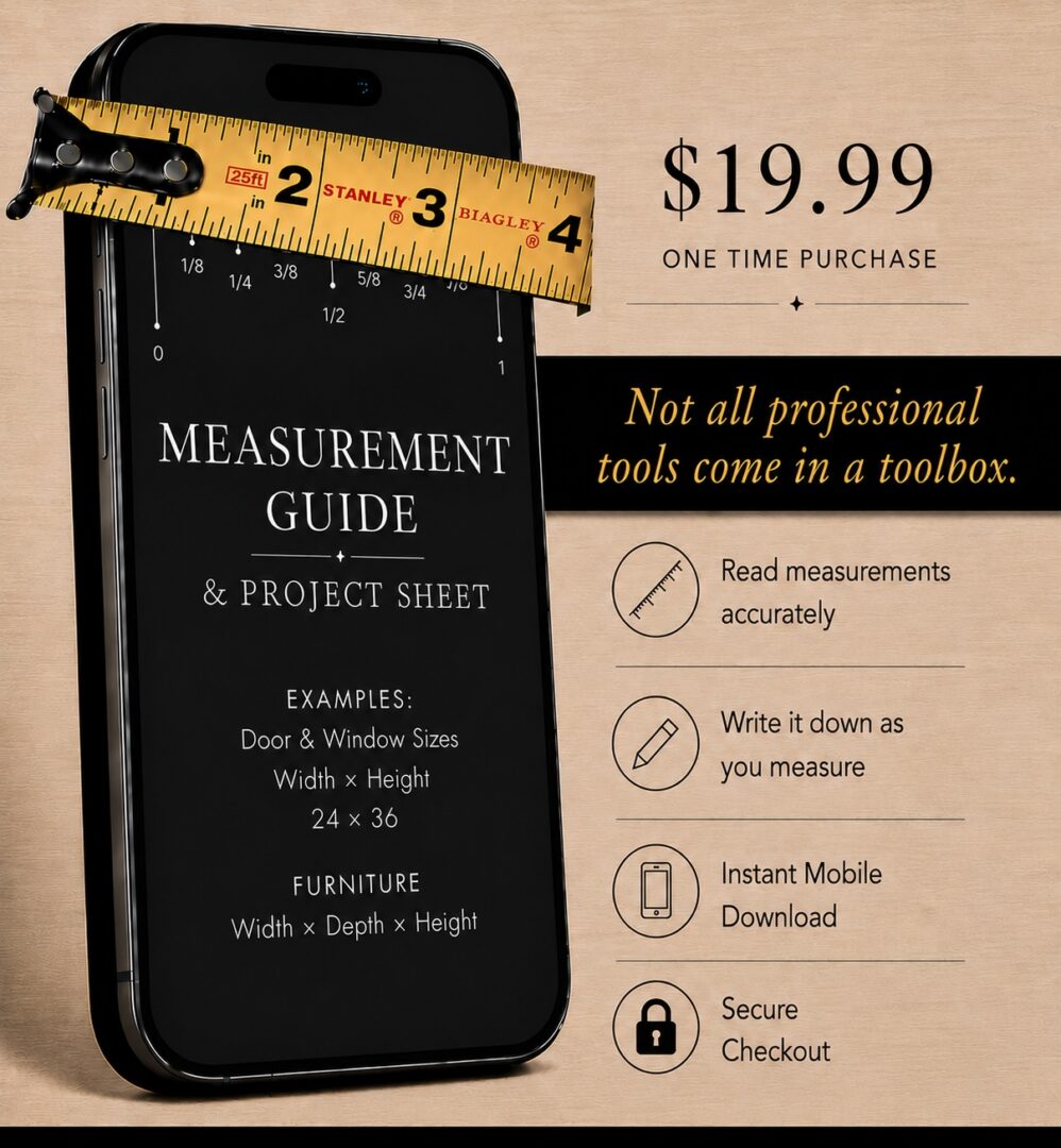 Measurement Guide & Project Sheet. Instant Download.